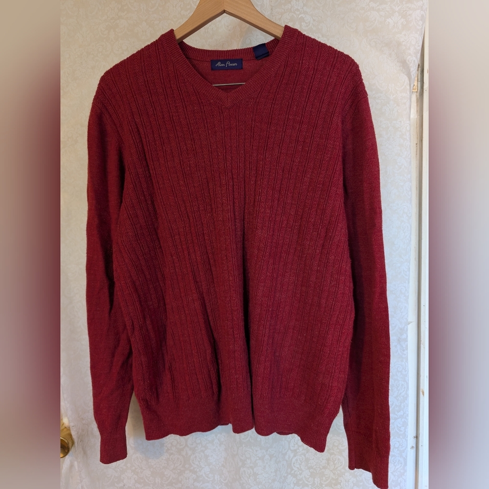 Alan Flusser Burnt‎ Orange Sweater Sz. Large